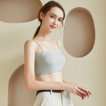 Sexy beauty back camisole all-in-one underwear girl student thin summer anti-sagging gathered upper support bra