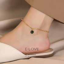 South Korea simple new light luxury retro green ghost anklet female ins tide Net red temperament niche design cold wind
