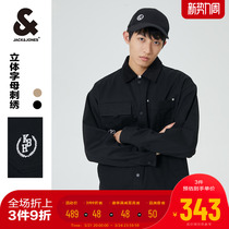 Jack Jones Spring Japanese Cargo Jacket Mens Street Multi-Pocket Vintage Coach Jacket Lapel Top