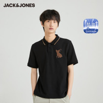 Jack Jones summer new t tide brand cotton-containing casual mens lapel T-SHIRT semi-short-sleeved POLO-SHIRT top