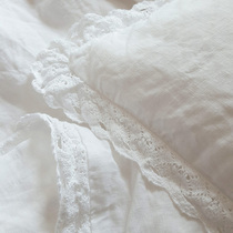  Foreign trade boutique pure linen Romantic French luxury lace single pillowcase head natural air conditioning