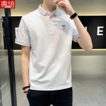 2021 Summer Mens Short Sleeve Polo Shirt Slim Korean Handsome Embroidery Half Sleeve T-Shirt Tide