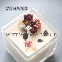 West window candle DIY scented candle Glass empty cup Simple modern style fragrance home candle square transparent cup