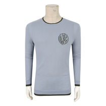Special 480-V sub-line autumn gray blue pullover sweater mens chest embroidered logo cotton