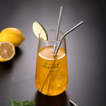 304 stainless steel straw environmentally friendly drinking tube milk tea cold drink coarse straw metal elbow Rooster Cup iron straw portable