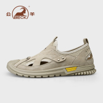 Public Sheep sandals Male genuine leather 2022 New mens cool leather shoes genuine leather Summer breathable outwear mens beach shoes