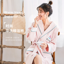  Japanese-style towel bathrobe female summer long thin absorbent quick-drying non-cotton sexy nightgown spring and autumn pajamas summer