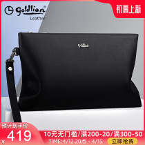Kinley for mens handbags genuine leather luxury brands 2022 hands with bag high-end business envelope Bull Leather Mens Bag