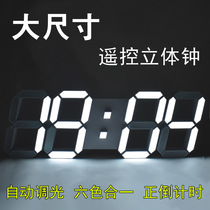 LED silent intelligent luminous wall clock alarm clock Living room bedroom creative simple remote control electronic big clock Perpetual calendar