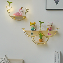 Creative wall decoration rack-free bedroom living room dormitory bedside Net Red Porch wall-mounted iron storage rack