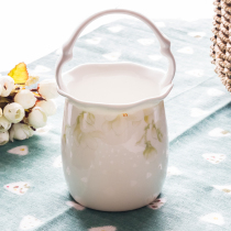 Spoon cage fruit knife fork spoon chopsticks ceramic storage basket cage table Swan spoon rack creative flower basket kitchen