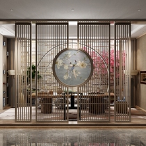 New Chinese style screen partition living room entrance porch Simple modern fashion bedroom block household solid wood zen