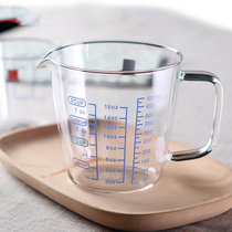 Yipinjia glass measuring cup with scale High temperature kitchen baking household food grade large capacity egg breaking cup