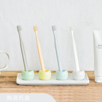 White porcelain tray toothbrush holder ceramic rectangular bathroom storage plate white porcelain simple toothbrush holder wash tray
