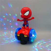 Childrens electric toy universal car stunt spinning bend light music Spider-Man childrens little boy birthday gift