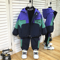 Boys spring clothing suit 2022 New Yangqi Childrens sports fried street Two sets of trendy spring and autumn boy tide