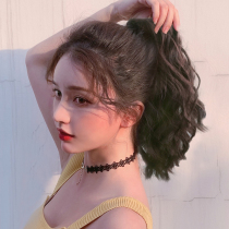 Ponytail wig Womens long hair Corn hot catch clip-on high ponytail short net red wig Ponytail long curly braids