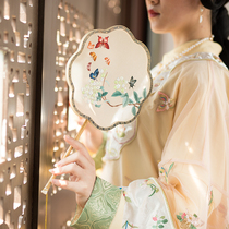 Suzhou embroidery fan handmade embroidery Group fan Chinese ancient style double-sided embroidery Palace fan embroidery Hanfu craft fan gift