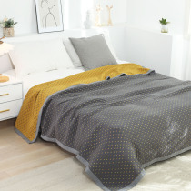 Six - floor cotton gauze towel is covered by modern simple pure - colored adult double nap and leisure air conditioning blanket