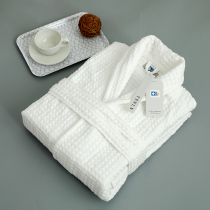 Home Japanese cotton gauze waffle bathrobe soft breathable Four Seasons universal male and female adult bathrobe robe