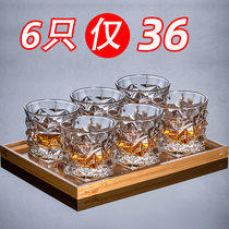  Whisky glass household European-style crystal glass western wine glass Creative ins wind octagonal beer glass bar set