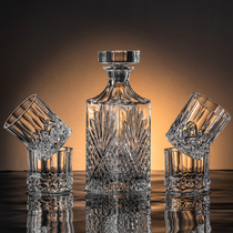Whisky glass set European Western wine glass Crystal glass high-end wine bottle Creative wine set Household wine bottle bottle