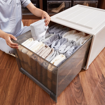 Drawer storage box Plastic transparent wardrobe storage box Clothing finishing box Clothes storage box storage cabinet cabinet