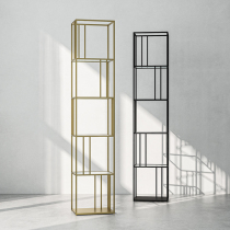 Nordic light luxury corner shelf Living room multi-layer shelf Corner bookshelf Floor shelf Slit bookcase Changhong glass