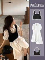 Early autumn small man Net red salt sweet line fried street age light mature wind two-piece set skirt 2021 new womens summer