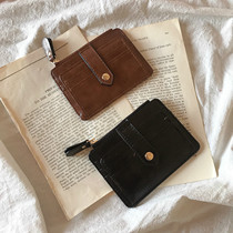 2021 South Korea New ins hot homemade dark multi card slot short small coin wallet card bag mini card bag