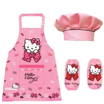 Middle and large children breathable Summer Girl sleeve Korean print children apron children cute waterproof kitchen