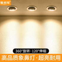 Elephant nose light led spotlight embedded ceiling lamp home living room wall painting cob adjustable angle downlight bull eye