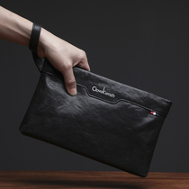 Counter 2021 fashion large capacity soft cowhide vintage men bag hand bag men leather handbag envelope envelope bag