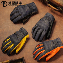  Alien snail V7 summer gloves V6 sheepskin breathable mens and womens motorcycle riding retro anti-fall touch screen four seasons