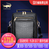 CARTELO Cadile Alligator Mens Leather Business Single Shoulder Hand bag Large Capacity Crossbody Backpack