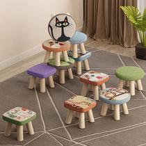 ins home four corner wooden stool small bench children home Nordic bench cute stool
