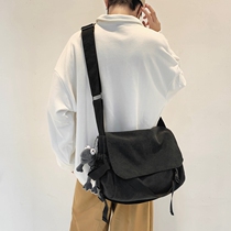 Slanted Satchel Male Tide Card 2022 New Day Ensemble Male Student Backpack Large Capacity Canvas Postman Bag Casual Single Shoulder Bag