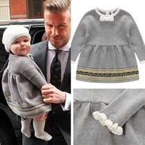 next love girls sweater dress 21 autumn and winter new childrens princess dress Baby Baby Baby knit dress
