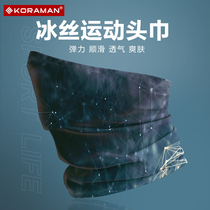 Cool outdoor sunscreen mask magic headscarf ice silk neck cover anti ultraviolet men and womens facial towel riding thin scarf