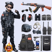 Childrens police clothes plush boy special police clothes eating chicken equipped with a full set of boys special soldiers performing suits