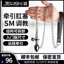 Metal anal plug tail out to wear men and women alternative long-term small small novice smash props