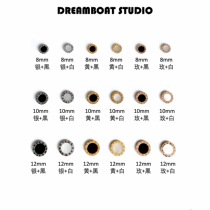 DREAMBOAT HOMEMADE TITANIUM STEEL ROMAN DIGITAL BLACK AND WHITE EARRINGS SHELL EARRINGS MINIMALIST TRENDY MALE AND FEMALE