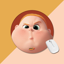 Fun cartoon angry little fat man handmade original game office custom round thickened mouse pad