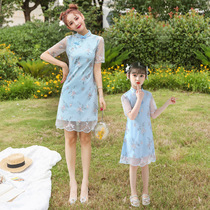 Pro-Son Dress Qipao Mother Woman Dress Summer China Wind Improved Womens Dress Qipao Dress Summer Schism mother and son dress and dress