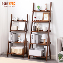 Bookshelves landing trapezoidal shelves leaning against wall lockers Living room Bedrooms Multi-layers Multi-carb Flowers Shelf Wall Corner Show Shelf