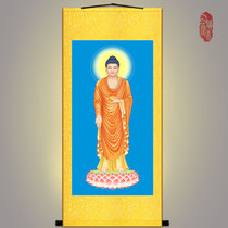 Amitabha Buddha statue hanging painting high-definition immeasurable Buddha portrait Buddhist temple decorative painting silk cloth painting scroll painting