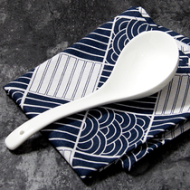  Simple ceramic large soup spoon Household long handle bone china pure white small soup spoon Creative hot pot spoon porridge spoon Porridge spoon
