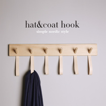 Solid Wood hook wall decoration adhesive hook creative entrance coat rack clothing store wall wooden hanger coat hook