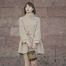 Advanced sense non-double-sided cashmere woolen coat design sense New Year party New Years shirt wool jacket female winter