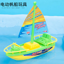 Childrens pirate sailboat can launch simulation ship model electric boat speedboat boy playing water bath toys